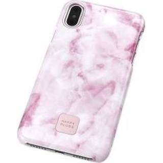 👉 X roze Happy Plugs Slim Case Voor Apple IPhone Pink Marble 7350090764737