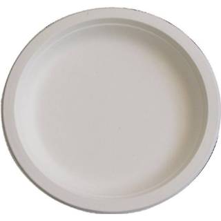 👉 Bord donkergroen wit Fiesta Green composteerbare bagasse borden 17,9cm - 50