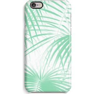 👉 Zwart Volledig Geprint iPhone 6 / 6S Hoesje (Glossy) - Palmbladeren 7435138399314