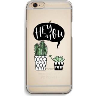 👉 Transparant IPhone 6 / 6S Hoesje (Soft) - Hey you cactus 7435138428472