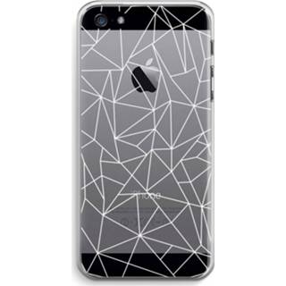 Transparant wit IPhone 5 / 5S SE Hoesje (Soft) - Geometrische lijnen 7435138435456