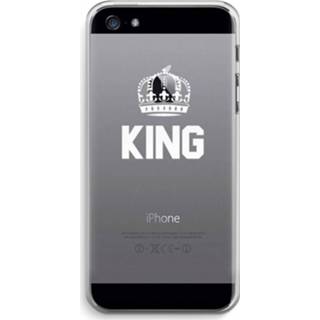 👉 Transparant zwart IPhone 5 / 5S SE Hoesje (Soft) - King 7435138436484