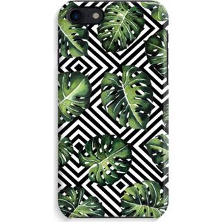 Zwart IPhone 8 Volledig Geprint Hoesje (Hard) (Glossy) - Geometrische jungle 7435138453498