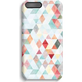 👉 Pastel zwart IPhone 7 Plus Volledig Geprint Hoesje (Hard) (Glossy) - Gekleurde driehoekjes 7435138461448