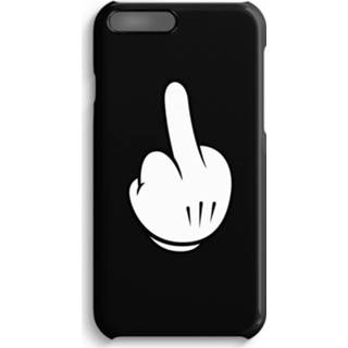 👉 Zwart IPhone 7 Plus Volledig Geprint Hoesje (Hard) (Glossy) - Middle finger black 7435138463411
