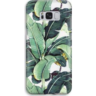 👉 Zwart Samsung Galaxy S8 Volledig Geprint Hoesje (Hard) (Glossy) - Bananenbladeren 7435138465446