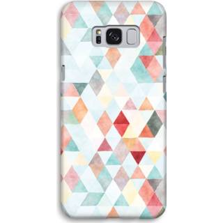 Pastel zwart Samsung Galaxy S8 Volledig Geprint Hoesje (Hard) (Glossy) - Gekleurde driehoekjes 7435138466443
