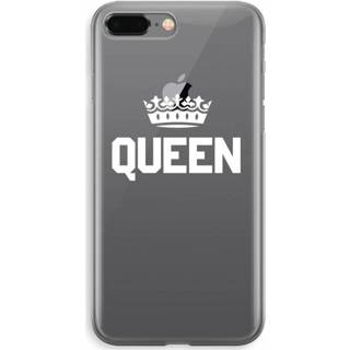 👉 Transparant zwart IPhone 8 Plus Hoesje (Soft) - Queen 7435138475490