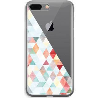 Transparant pastel IPhone 8 Plus Hoesje (Soft) - Gekleurde driehoekjes 7435138476442