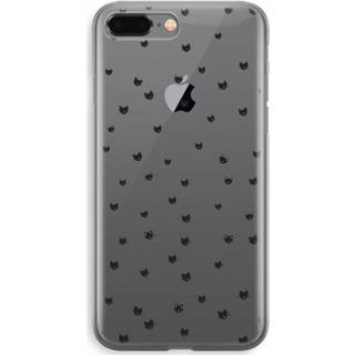 Transparant IPhone 8 Plus Hoesje (Soft) - Kleine kattenkopjes 7435138476459