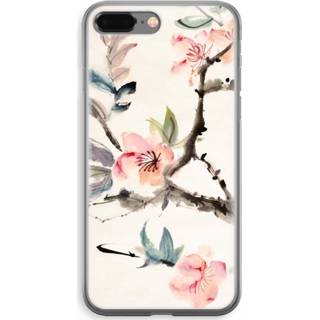 👉 Transparant IPhone 8 Plus Hoesje (Soft) - Japanse bloemen 7435138478446