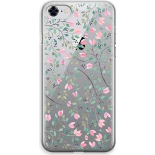 👉 Transparant IPhone 8 Hoesje (Soft) - Sierlijke bloemen 7435138489428