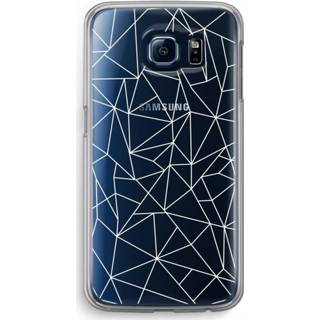 Transparant wit Samsung Galaxy S6 Hoesje (Soft) - Geometrische lijnen 7435138665655