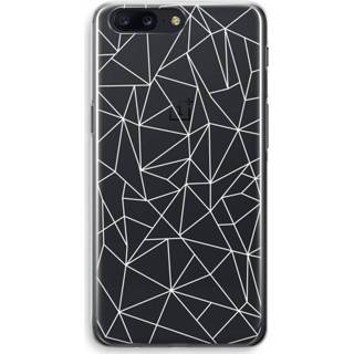 👉 Transparant wit OnePlus 5 Hoesje (Soft) - Geometrische lijnen 7435138720750