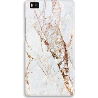 👉 Goud marmer zwart Huawei Ascend P8 Lite (2015 - 2016) Volledig Geprint Hoesje (Hard) 7435138734740