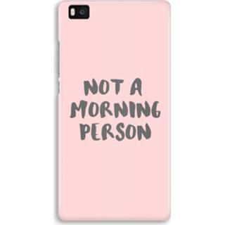 👉 Zwart Huawei Ascend P8 Lite (2015 - 2016) Volledig Geprint Hoesje (Hard) Morning person 7435138738762