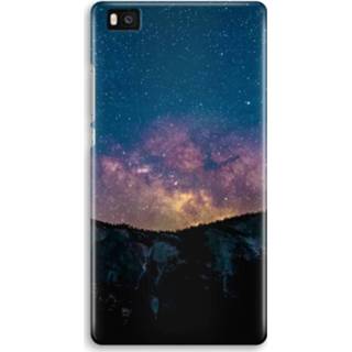 👉 Zwart Huawei Ascend P8 Lite (2015 - 2016) Volledig Geprint Hoesje (Hard) Travel to space 7435138739707