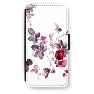 👉 Flip hoesje zwart Samsung Galaxy S7 Edge - Mooie bloemen 7435138742707