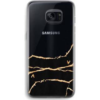 👉 Transparant gouden marmer Samsung Galaxy S7 Edge Hoesje (Soft) - 7435138795765
