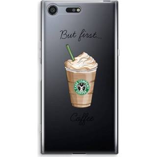 Sony Xperia XZ Premium Hoesje, Soft - But first coffee transparant Transparant Sony Xperia XZ Premium Hoesje (Soft) - But first coffee 7435138818839