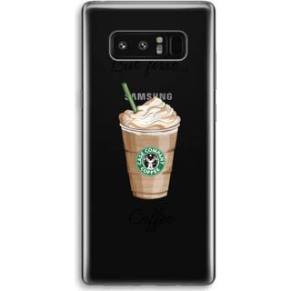 👉 Transparant Samsung Galaxy Note 8 Hoesje (Soft) - But first coffee 7435138838837