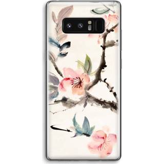 👉 Transparant Samsung Galaxy Note 8 Hoesje (Soft) - Japanse bloemen 7435138838844