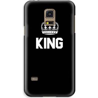 👉 Zwart Samsung Galaxy S5 Mini Volledig Geprint Hoesje (Hard) - King 7435138876884