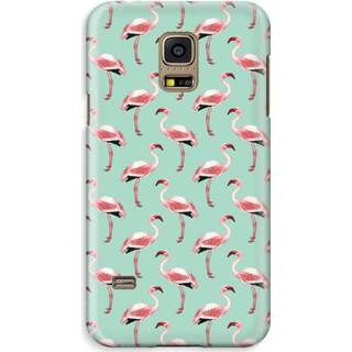 👉 Groen zwart Samsung Galaxy S5 Mini Volledig Geprint Hoesje (Hard) - Flamingoprint 7435138877850