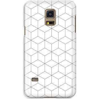 👉 Kubus zwart witte Samsung Galaxy S5 Mini Volledig Geprint Hoesje (Hard) - Zwart-witte kubussen 7435138878826