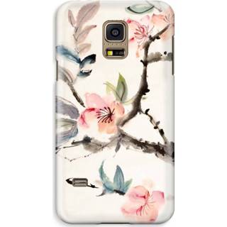 Zwart Samsung Galaxy S5 Mini Volledig Geprint Hoesje (Hard) - Japanse bloemen 7435138878840