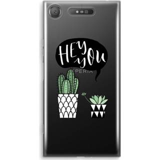 👉 Transparant Sony Xperia XZ1 Hoesje (Soft) - Hey you cactus 7435138913978