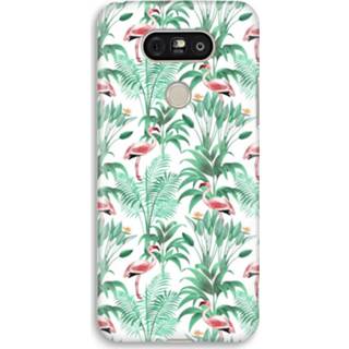👉 Zwart LG G5 Volledig Geprint Hoesje (Hard) - Flamingo bladeren 7435138916979
