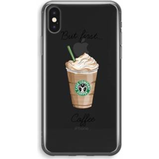 👉 Transparant x IPhone Hoesje (Soft) - But first coffee 7435138933938