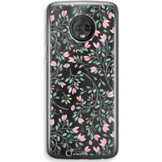 👉 Transparant Motorola Moto G6 Plus Hoesje (Soft) - Sierlijke bloemen 7435138964994