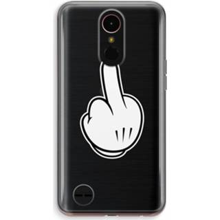 👉 Transparant zwart LG K10 (2016) Hoesje (Soft) - Middle finger black 7439626381324