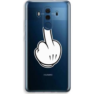 👉 Transparant zwart Huawei Mate 10 Pro Hoesje (Soft) - Middle finger black 7439626236228