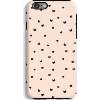 👉 Zwart IPhone 6 / 6s Tough Case - Kleine kattenkopjes 7439626274299