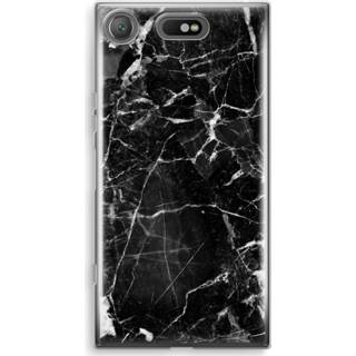 👉 Transparant zwart marmer Sony Xperia XZ1 Compact Hoesje (Soft) - 2 7439626292200