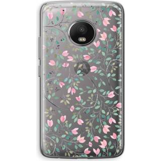 👉 Transparant Motorola Moto G5 Hoesje (Soft) - Sierlijke bloemen 7439626341380