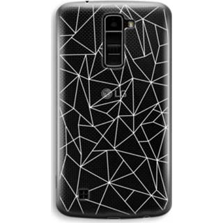👉 Transparant wit LG K10 (2016) Hoesje (Soft) - Geometrische lijnen 7439626378317