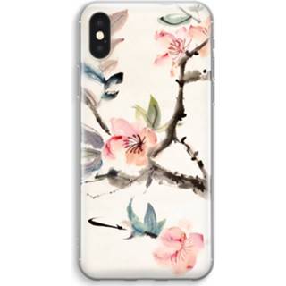 👉 Transparant XS IPhone Max Hoesje (Soft) - Japanse bloemen 7439626424403