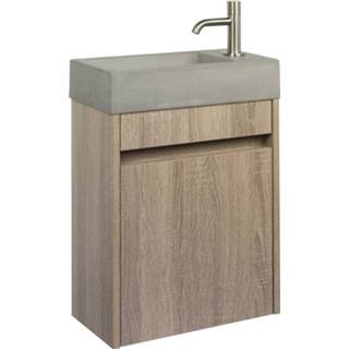 👉 Eiken RVS active Ben Titan fonteinmeubelset 40x22,5x58,8cm Rechts Eiken/RVS