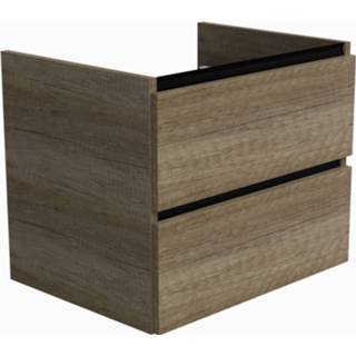 👉 Wastafelonderkast zwart bruin eiken active greeploos nebraska Ben Limara 2 laden, 60x44,5x50 cm, mat