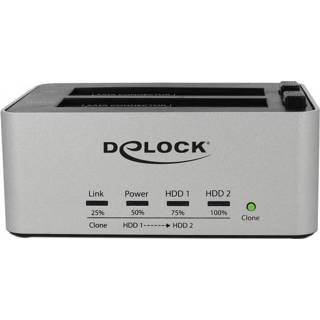 👉 Dockingstation Delock USB 3.0 Dual für 2 x SATA HDD / SSD mit Klon Fu 4043619639915