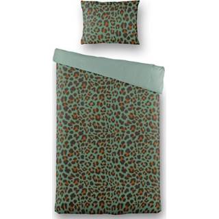 Dekbedovertrek katoen groen Byrklund Lazy Leopard-140x200/220 8719023338084 8719242013038