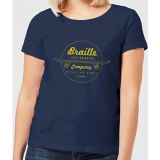 👉 Braille Skate Company Women's T-Shirt - Navy - XXL - Navy blauw