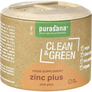 👉 Donkergroen gezondheid Purasana Clean & Green Zinc Plus Tabletten 5400706616522