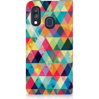 👉 Standcase Samsung Galaxy A40 Uniek Hoesje Geruit 8720091624146