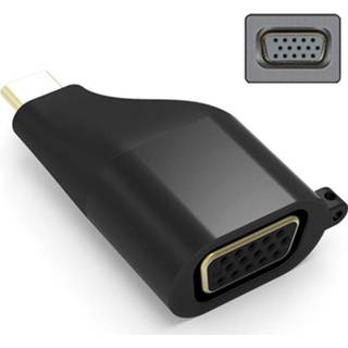 👉 Zwart Portable USB Type-C / VGA Adapter met Band - 5712579696069