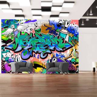 👉 Fotobehang blauw - Graffiti: blue theme 5902798524292